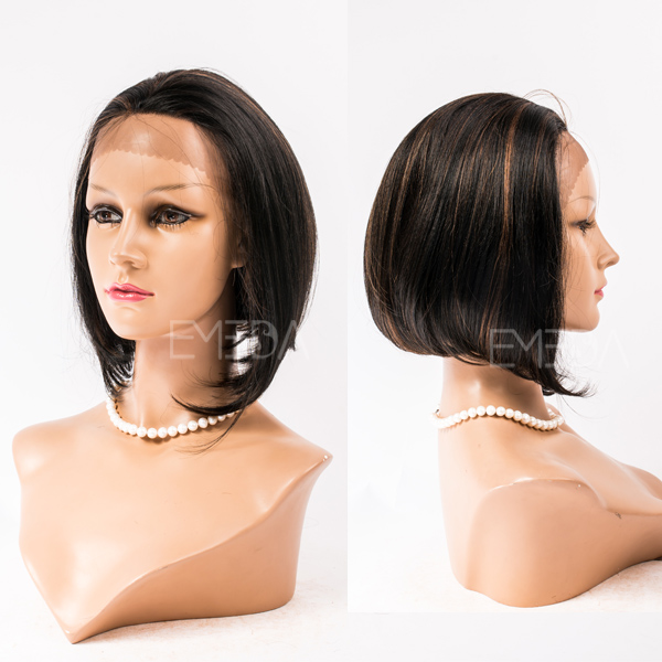 Brazilian human hair short lace front wigs YJ96